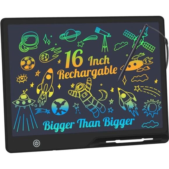 LCD Writing Tablet,16Inch Colorful Screen Rechargeable Doodle Board Toddler Toys - Picture 1 of 8